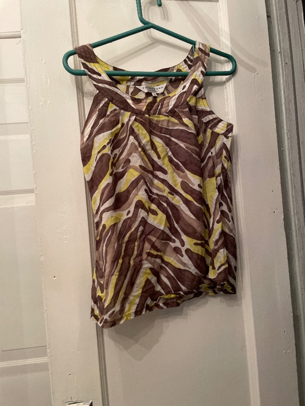 Zebra print eclectic shell top